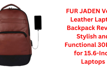 FUR JADEN Vegan Leather 30L 15.6 Inch Laptop Backpack